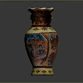 Colorful Ornate Ceramic Decorative Furniture Vase For Home Interior With Intricate Patterns