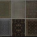 Square Rugs Featuring Various Patterns And Colors For Home Decoration 3d model