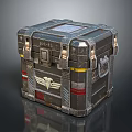 Rugged Industrial Equipment Storage Case With Reinforced Handle Secure Latches Emblem And Red Stripes