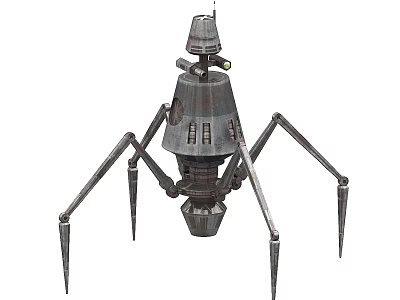 Spider Like Smart Machine With Multiple Metal Legs And Mechanical Structure 3d model
