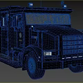 Black Police Emergency Response Utility Vehicle With Emergency Lights And Front Grille