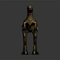 Realistic Carnivorous Dinosaur Character With Open Mouth Sharp Teeth Claws And Yellow Brown Patterns
