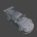 Silver Sports Car With Sleek Body Rear Spoiler And Sporty Wheels Design