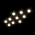 Modern Black Recessed Downlights And Spotlights With Multiple Heads For Indoor Lighting