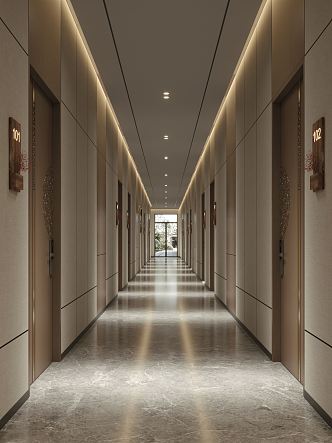 Modern Corridor Hotel Corridor 3d model