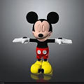 Classic Mickey Mouse Character With Black Ears White Gloves Red Shorts And Yellow Shoes