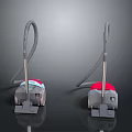 Two Modern Vacuum Cleaners With Red And Blue Stylish Design For Home Use