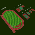 Modern football field Various commonly used courts 3d model