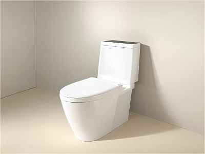 White Modern Ceramic Toilet With Sleek Clean Design In Home Bathroom Space 3d model