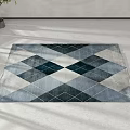 Modern Square Rug With Geometric Diamond Pattern Blue White Gray Tones 3d model