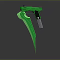 Green Futuristic Weapon Design With Long Sharp Blade And Sleek Handle 3d model