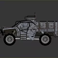 Industrial Off Road Vehicle With Open Frame Large Wheels And Metal Body