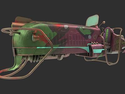 Futuristic Car Design Featuring Colorful Camouflage Pattern And Metallic Frame 3d model