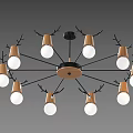 Modern Chandeliers Featuring Various Branching Structures Metallic Frames And Glass Shades 3d model