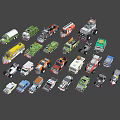 Building Blocks Assorted Toy Vehicles Featuring Trucks Cars And Construction Models 3d model