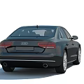 Black Audi Luxury Sedan With Sleek Design Front Grille And Modern Headlights