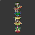 Vintage Sailing Ship With White Sails Multiple Masts Wooden Hull And Colorful Flags