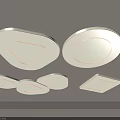 Modern Ceiling Lights with Various Geometric Shapes and Warm LED Illumination 3d model