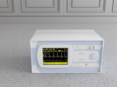Clinical Medical Patient Monitor Device With Real Time Vital Signs Waveform Screen 3d model