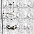 Modern Circular Gold Chandelier Design With LED Lighting For Interior Spaces 3d model