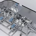 Stainless Steel Industrial Equipment With Automated Mechanical Arms And Conveyor System
