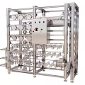 Stainless Steel Industrial Frame With Multiple Shelves And Control Panel 3d model