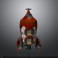 Unique Red and White Space Rocket Featuring Blue Windows For Space Exploration