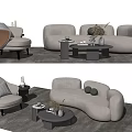 Modern sofa coffee table combination 3d model