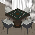 Modern Mahjong Table and Chair Mahjong Table and Chair Combination 3d model