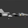 3D Model of Aerospace Spacecraft Components With Wings Fuselage and Engine