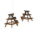 Two Wooden Multi Tiered Flower Stands With Staircase Design For Plants