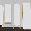 Modern Decorative Mirrors in Various Shapes Reflecting Sky and Clouds for Interior Design