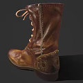 Classic Brown Leather Boots With Lace Up Design And Vintage Style
