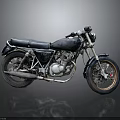 Vintage Black Motorcycle Classic Design With Leather Seat And Metal Details