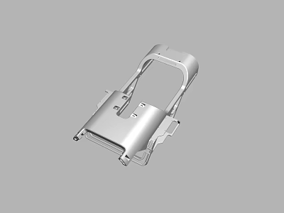 Silver Metal Mechanical Bracket With Support Structure And Industrial Design 3d model