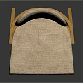 Modern Wooden Chair With Light Pink Fabric Cushion And Comfortable Backrest