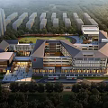 Modern School Simple Primary and Secondary School 3d model