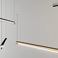 Modern Linear Pendant Lights With Metal Frame White Shade And Gold Accent Design