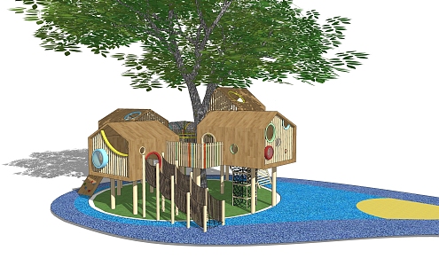 Children's Tree House Modern Slide 3d model