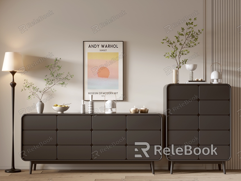 Modern Black Cabinet Whole Cabinet Sideboard Cabinet Balcony Cabinet Storage Cabinet Entrance Cabinet model