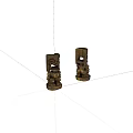 Two Traditional Handcrafted Wooden Totem Figures With Intricate Carved Patterns