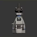 Professional Laboratory Microscope With Binocular Eyepieces And Glass Slide On Stage