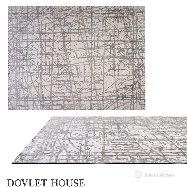 Square Carpet with Abstract Line Pattern in Neutral Tones for Modern Interiors 3d model 