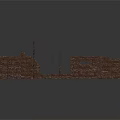 Scene Construction Components With Brown Brick Design For Modular Building Structures
