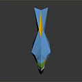 Low Poly Parrot with Blue Yellow Green and White Feathers in 3D Geometric Design