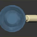 Blue Cylindrical Decorative Fixture With Golden Curved Base And Modern Design