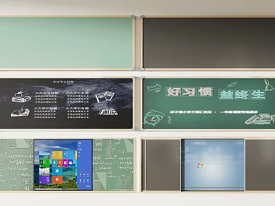 Religious Beliefs Display With Moral Lessons On Classroom Blackboards And Screens 3d model