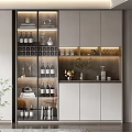 Modern Wine Cabinet Wine Cabinet Combination 3d model