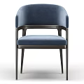 Modern Stylish Chair With Beige Upholstery Dark Wooden Frame And Curved Armrest