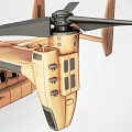Tan And Gray Twin Rotor Military Transport Helicopter With Large Rotors